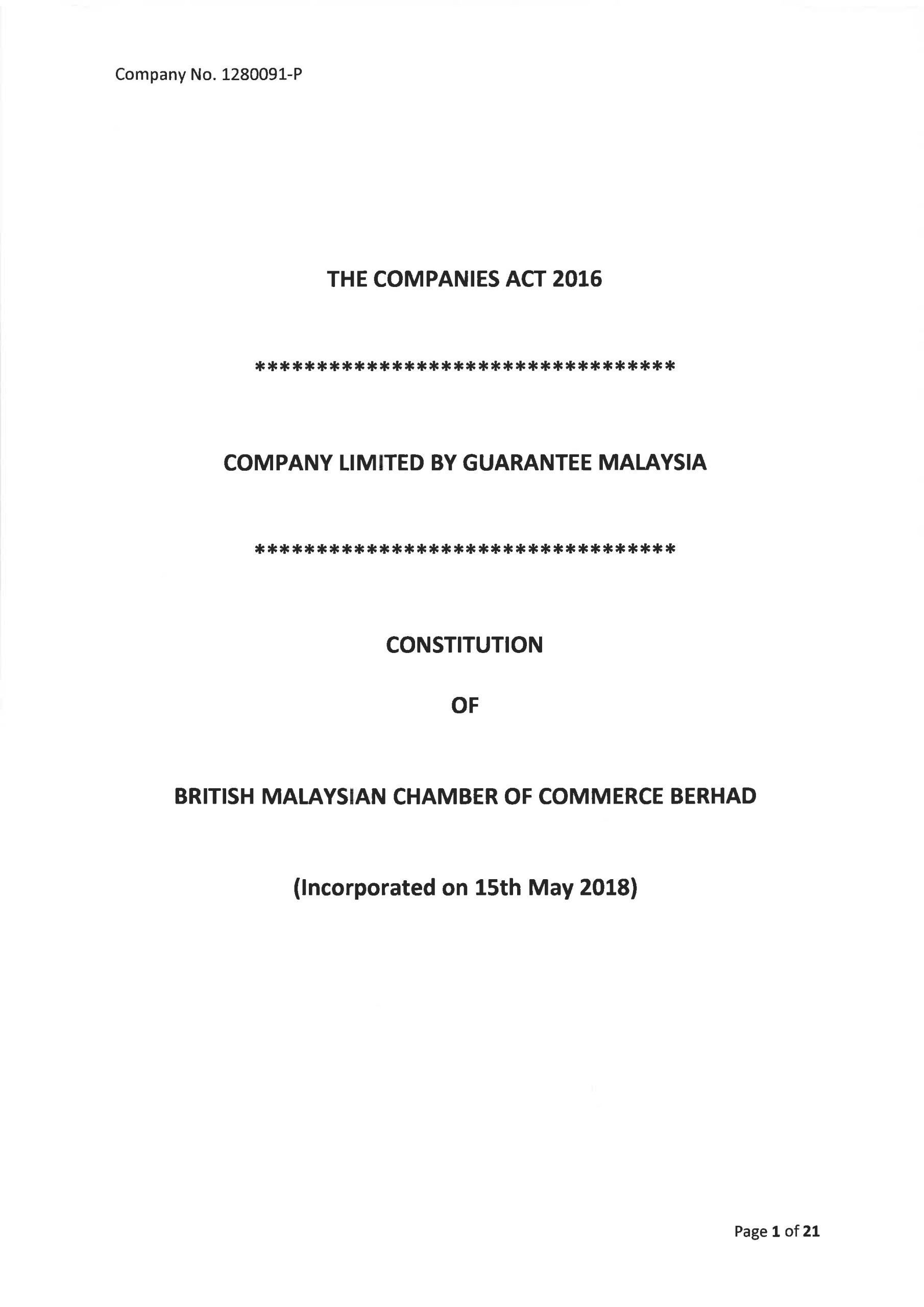 Annual Reports & Constitution – British Malaysian Chamber Of Commerce ...